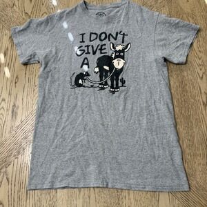 DOM Size Small Gray "I Don't Give A Rat's Ass" Donkey Mouse‎ Graphic T-Shirt